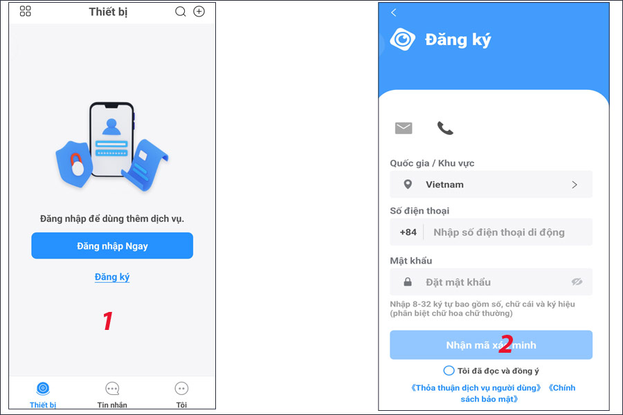 đang ký tài khoản DMSS