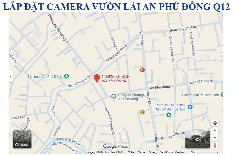 Lắp đặt camera tại đường Vườn Lài Quận 12